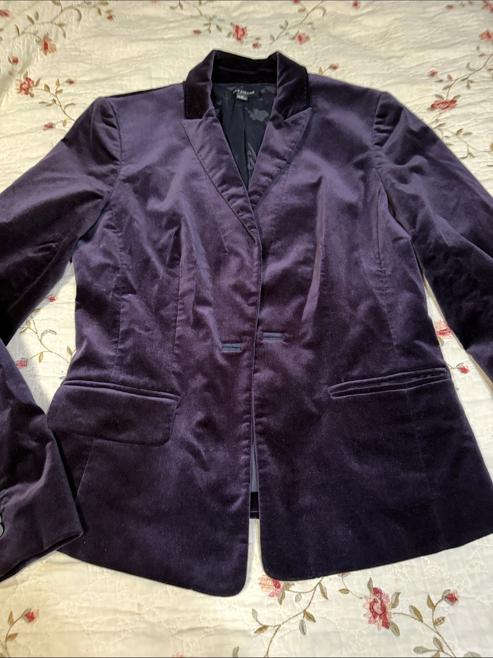 Ann Taylor Deep Purple Velvet Blazer